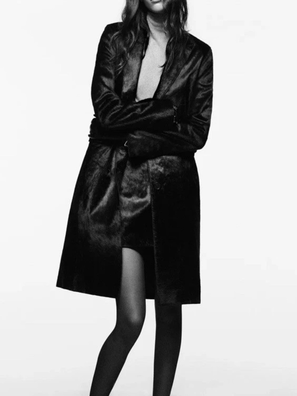 Zara Fitted Fur Leather Coat X Ludovic De Saint Sernin size S